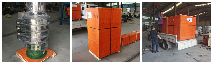 全不銹鋼振動(dòng)篩包裝，裝箱，裝車。