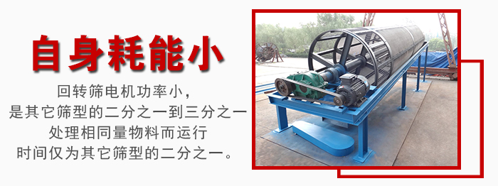 滾筒篩耗能小，使用壽命長(zhǎng)，維修方便