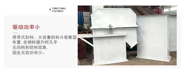 TD型斗式提升機(jī)驅(qū)動(dòng)力小，無回料等特點(diǎn)展示圖。