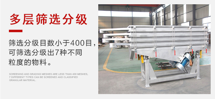石子振動篩多層篩選分級能夠同時篩分2-7種物料。